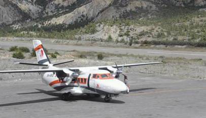 Test flight at Manang Airport