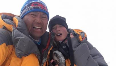 Gabrielle and Phunru on the top of Cho oyu