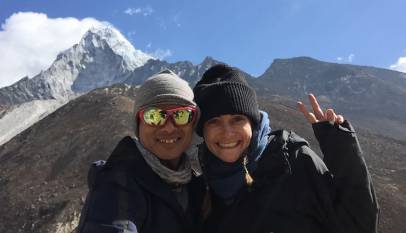 Dipak thapa with tourist met on the way