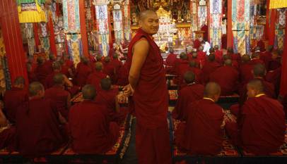 Monks inside the monastery